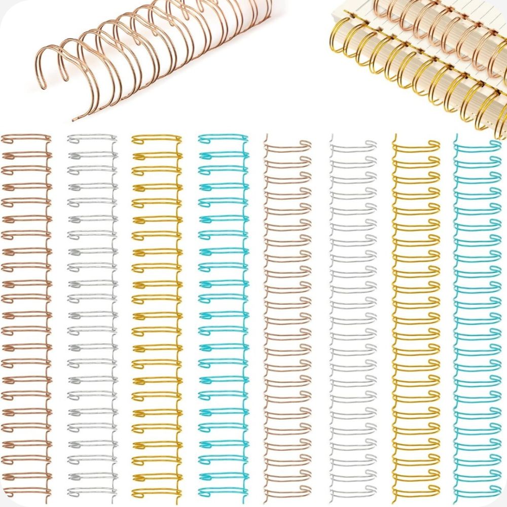 Doble Anillo 1" Pase 2:1 para Cinch, ideal para encuadernar hasta 200 hojas tamaño Carta, disponible en blanco, negro, turquesa, dorado, plateado, oro rosa y amarillo a $0.80 y $2 cada uno respectivamente.